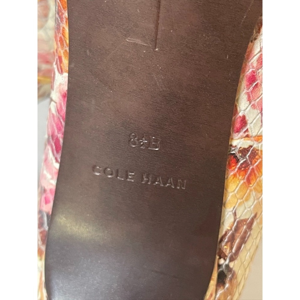 COLE HAAN SNAKE‎ FLORAL PRINT LEATHER POINTED TOE PUMP WOMEN'S US 8.5B SUPER HOT - Picture 13 of 15